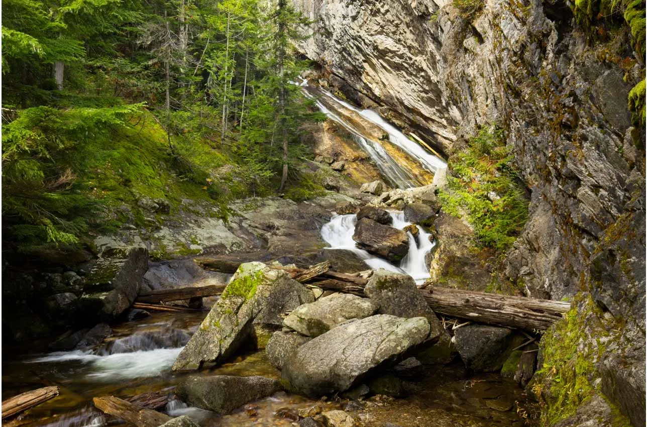 The scenic Granite Falls in north Idaho.